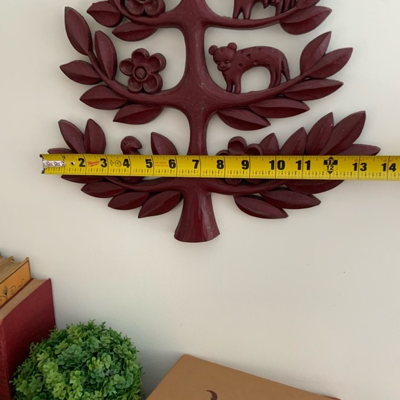 Vintage Syroco Red Tree of Life Wall Hanging - Picture 5 of 10